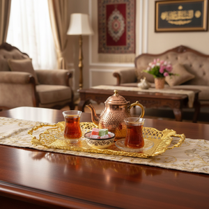 ตุรกีแท้ออตโตมันถาดชากาแฟตกแต่งทองให้บริการถาดนำเสนอ - Product Image 3