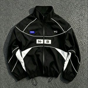 <span class=keywords><strong>Chaqueta</strong></span> Gorpcore para <span class=keywords><strong>Hombre</strong></span>, Impermeable, Cortavientos, con Franjas Reflectantes Personalizadas y Bloques de Color, Estilo Urbano y para Senderismo - Product Image 1