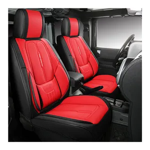 Asiento de cuero de coche cubre coche accesorios de decoración Interior de la cubierta de asiento de coche para Jeep Wrangler JK/JL 4-puerta 2013-2017