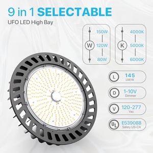 High Bay <b>Lights</b> 100W-400W IP65 Commercial Warehouse Workshop Factory Lighting 0-10V Dimmable <b>Sensor</b> Control 5-Year Warranty - Product Image 2