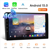 Unidad Principal para Auto Android 15.0 de 9 Pulgadas, Universal, 2DIN, 8 Núcleos, Módulo 4G, CarPlay Inalámbrico, Navegación GPS, Estéreo para Auto