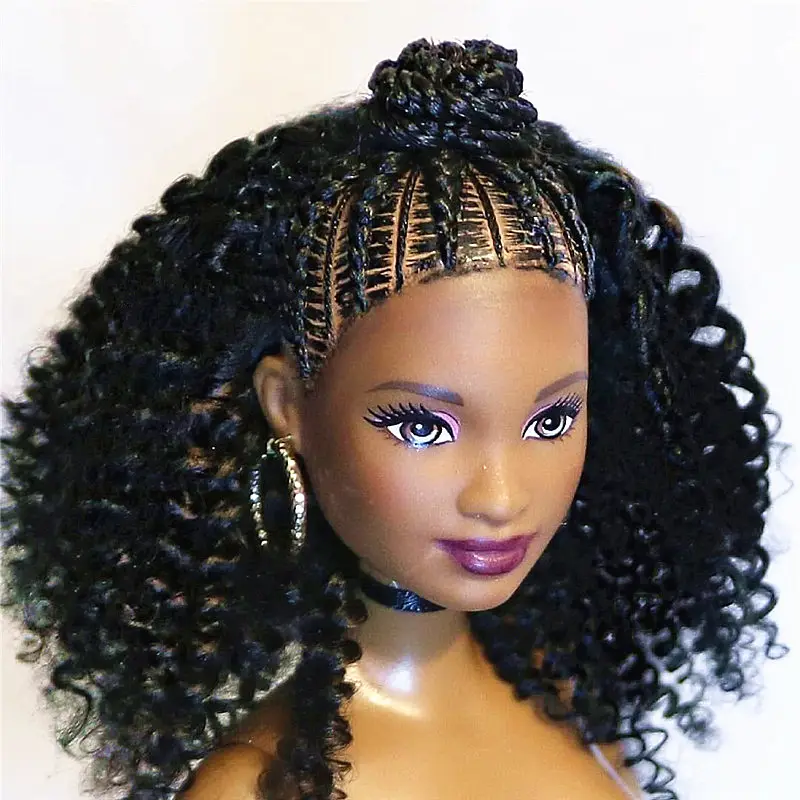 OEM Making High Quality Curly Hair Beautiful African American Pretty Black Girl Fashion Model Girl Doll