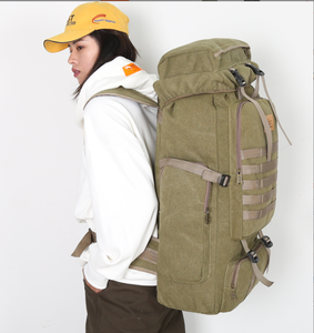 Mochila Deportiva Impermeable Vintage <span class=keywords><strong>de</strong></span> Alta Calidad 2022, para Viajes al Aire Libre, Montañismo, Gran Capacidad, Lona, Camping, 80 <span class=keywords><strong>Litros</strong></span> - Product Image 6