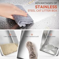Wooaidagg Bac à litière pour chat de taille XL, écologique, couvert, anti-odeurs, design modulaire, nettoyage facile avec pelle (Gris foncé)