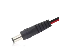 Cable de Alimentación CC Macho de 5.5x2.1mm, Conector de Alimentación CC Negro, Cable de Soldadura
