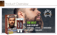 Coloration de la barbe pour hommes, produit cosmétique, facile à appliquer, longue durée, pour salon et maison, 5 minutes