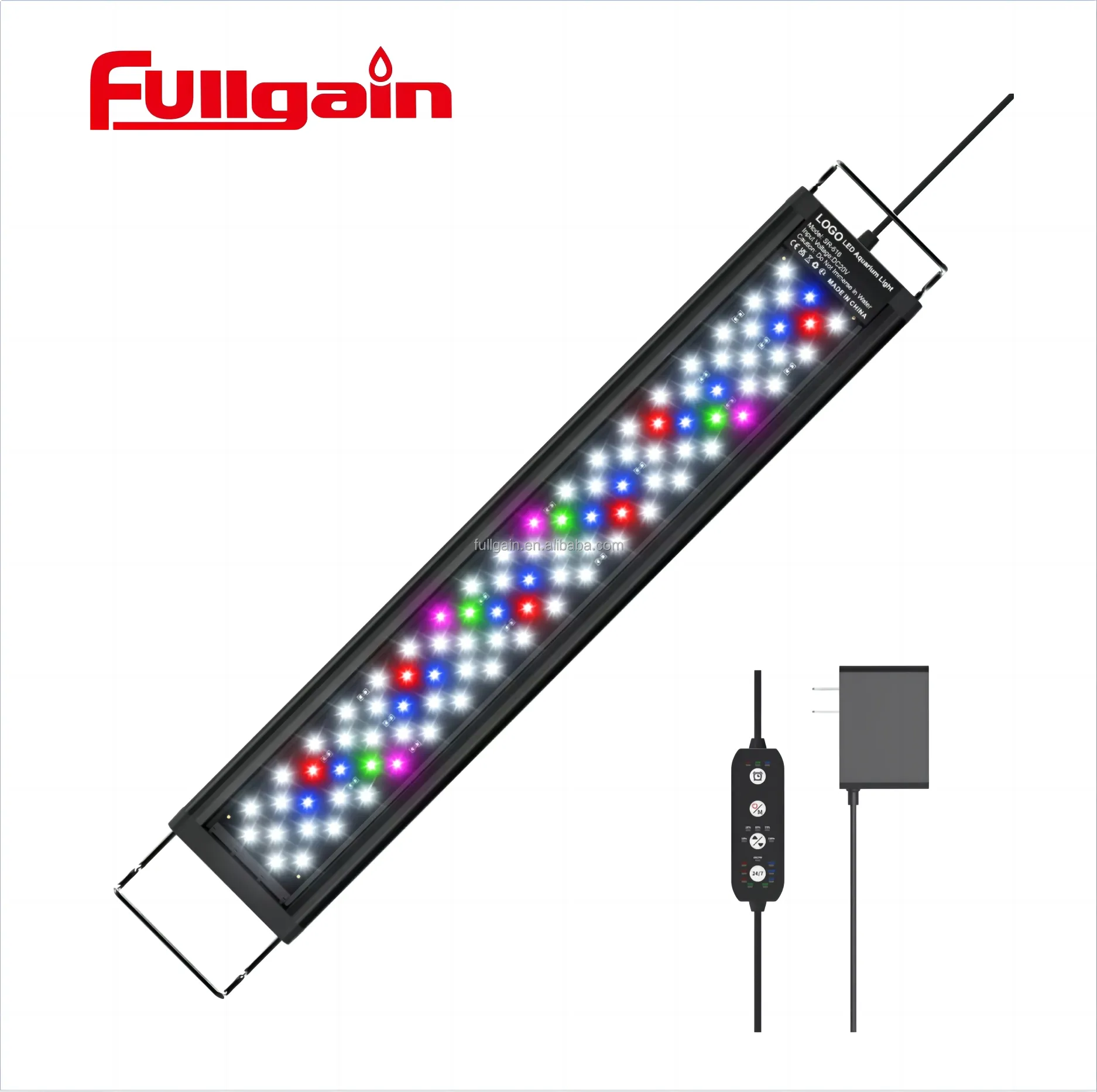 Fullgain 1ft 2ft 3ft 4ft 24/7 ciclo aleación de aluminio espectro completo amanecer puesta de sol modo inalámbrico LED crece la luz para acuario