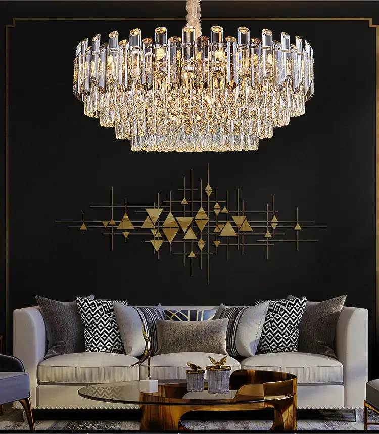 Lámpara colgante de cristal de estilo europeo, colgante redondo de oro K9, para sala de estar, Hotel, moderna, de lujo, gran oferta, 2021