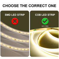 Bande lumineuse LED USB 320COB haute luminosité, éclairage intelligent 12V/24V, largeur 3mm, certifiée CE ROHS, lampe en cuivre pour chambres d'hôtel