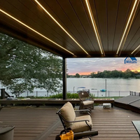 Pergola bioclimatique en aluminium personnalisée, imperméable, avec revêtement en poudre, toit à lames motorisé/manuel, pavillon solaire