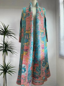 Abaya décontractée pour femmes, automne, toutes occasions, plissée, imprimé animal, polyester, coupe ample, style moyen-oriental, vêtements musulmans traditionnels - Product Image 4