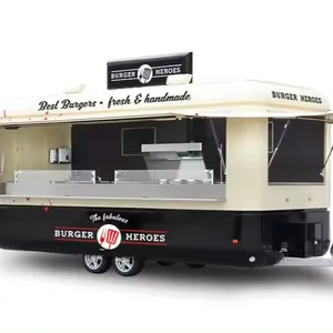 Camión de comida totalmente equipado de catering de 12 pies, carrito de comida para perritos calientes, remolque de comida personalizado de EE. UU. con equipos completos de cocina para restaurante