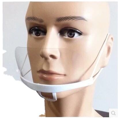 Kitchen Chef Mask Transparent Plastic Anti-fog Mouth Mask Sanitary Food Preparation Mouth Mask