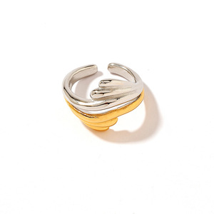 Stainless Steel Wings <b>Ring</b> 18k Gold Plated Geometric Shape Women's Fashion Jewelry Gift YR48 - Product Image 4