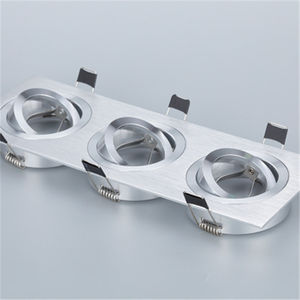 समायोज्य शुद्ध एल्यूमीनियम gu10 mr16 के नेतृत्व में डाउनलाइट हाउसिंग आधुनिक डबल हेड आयताकार फिटिंग के लिए - Product Image 2