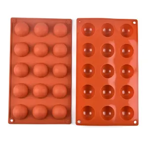 Half Sphere Silicone Baking Molds BPA Free And Non-stick Cylinder Cookie Molds Semi Circular Silicone Molds For Candy Chocolate