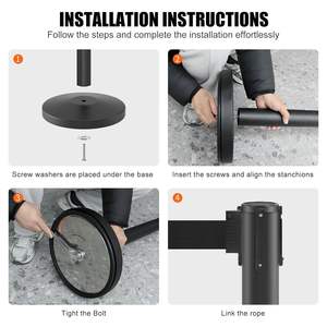 Barriera per Gestione Code ad Alta Efficienza, Palo Retrattile Resistente con Cinghia per Terminal Aeroportuali - Product Image 4
