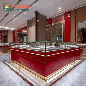 Modern Jewelry Display Case Wood <b>Frame</b> Brand Store Glass Showcase - Product Image 4