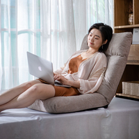Canapé moderne simple de style japonais pour balcon ou baie vitrée, en tissu, rembourré en mousse, inclinable, pliable, en forme de L, avec rangement, réglable, fauteuil de relaxation