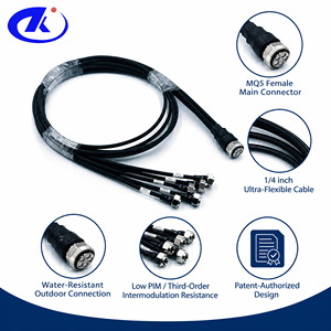 Cavo Coassiale a Basso PIM 50 Ohm con Connettore MQ5 a Connettore Maschio 4.3/10, Cavo Superflex da 1/4" 2m - Product Image 2
