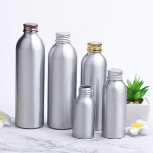 Flacon cosmétique en aluminium argenté avec bouchon à vis 120ml 150ml 250ml 4oz 5oz 8oz - Product Image 3