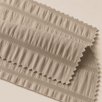 Tissu Seersucker 100% Polyester pour Textile de Maison avec Motif Crêpe, Résistant au Rétrécissement et Antistatique, Toucher Agréable et Aspect Froissé