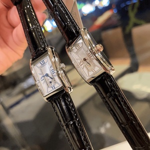 Montre de luxe haut de gamme, mouvement à quartz précis, miroir saphir, cadran carré, bracelet en cuir de crocodile, étanche, Longines. - Product Image 3