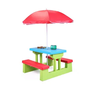 Panca da picnic pieghevole per bambini tavolo da picnic all'aperto per bambini con ombrello