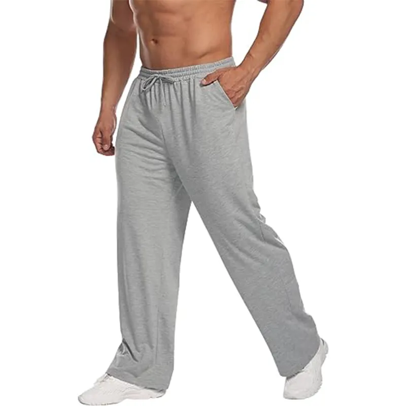 Pantalon de survêtement baggy personnalisé pour hommes Pantalon de détente ample Pantalon large léger pour hommes Pantalon à jambe droite avec poches