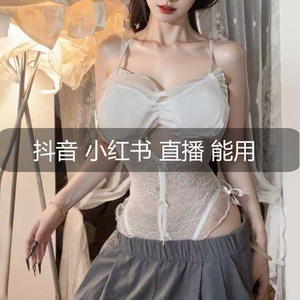 Sexy See Through <b>Lace</b> Bodysuit With Hollow Out Design Women Sleepwear <b>White</b> Black Color Sleeveless Soft Fabric 8022 - Product Image 5