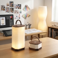Nouvelle Lampe de Table LED Pliante Tendance 2026, Lampe Verticale Accordion, Veilleuse de Lecture en Bois, Vente Chaude, Idéale pour Chambre à Coucher et Cadeaux d'Affaires