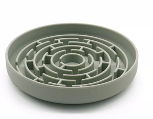 Bol de nourrissage lent pour animaux de compagnie en silicone de forme ronde, écologique, étanche, <span class=keywords><strong>anti</strong></span>-glouton, avec ventouse puissante au fond - Product Image 1