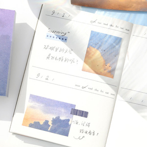 100 hojas/paquete de notas adhesivas Hey Look up artístico cielo nubes hecho a mano diario notas decorativas - Product Image 4