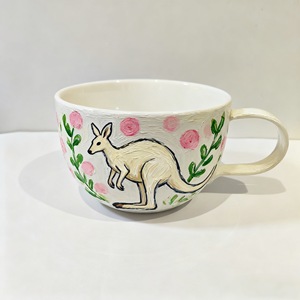 Taza de canguro de porcelana de cerámica personalizada | Taza de café pintada a mano única - Product Image 2