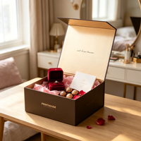 Caja de Regalo Magnética con Tapa Abatible en Forma de Libro, Impresión Personalizada de Lujo, con Estampado en Dorado, para Bodas, Cosméticos, Belleza y Licores