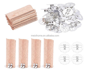 Mèches de bougie en <span class=keywords><strong>bois</strong></span> craquelé en forme de S de 30 mm avec support en métal, mèches en <span class=keywords><strong>bois</strong></span> naturel sans fumée pour la fabrication de bougies parfumées DIY - Product Image 2
