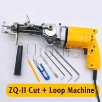 Pistolet à tufter électrique 2-en-1 Qtool, machine portative à vitesse réglable pour la fabrication de tapis et de moquettes DIY, à poils coupés et bouclés