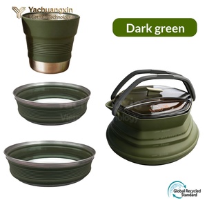 Stackable Plastic Dinnerware Set with Orange Strap Eco-Friendly Portable Tableware for Outdoor Use - Product Image 3