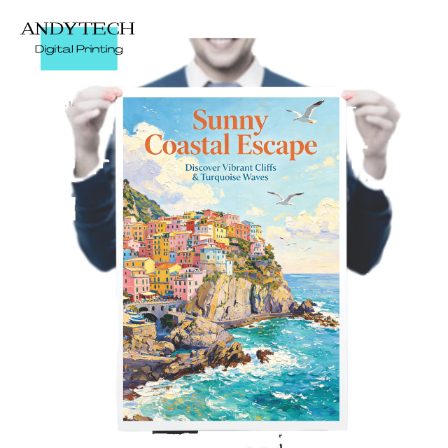 Digital Print Custom Art/Duplex Board Paper Poster Printing Service with Embossing for Business Advertising Fast Shipping