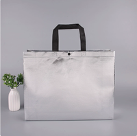 Sacs en tissu non tissé enduits d'or et d'argent, poignées gravées au laser, sacs cadeaux recyclables, sacs de courses pliables