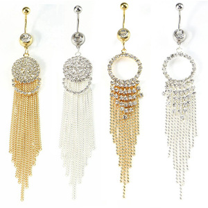 Thời Trang Đồ Trang Sức Cơ Thể G23 Tinh Thể Không Gỉ Đá Quý Râm Xỏ Vòng Sexy Của Phụ Nữ Vàng Bụng Đồ Trang Sức Nút Tua - Product Image 1