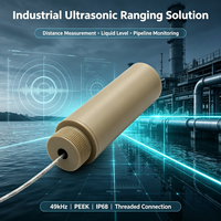 Transducteur résistant à la corrosion 49 kHz, matériau PEEK, sonde de mesure de distance industrielle, télémètre ultrasonique sans contact CE