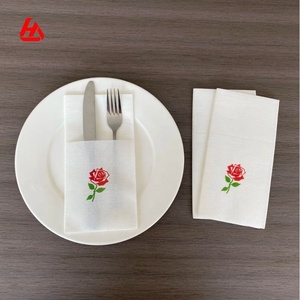Servilletas de cena Airlaid, cuchillo, tenedor, cuchara, <span class=keywords><strong>servilleta</strong></span>, bolsillo <span class=keywords><strong>canguro</strong></span> con patrón de flores rosas - Product Image 5