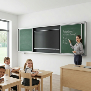 Pizarra Magnética Deslizante Grande Personalizada, Pizarra Verde con Marco de <span class=keywords><strong>Aluminio</strong></span> Borrable, Tamaño Grande para Aula Escolar - Product Image 1