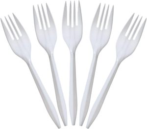 Ensemble de vaisselle jetable personnalisable biodégradable en amidon de maïs, couteau, fourchette, cuillère pour fêtes, occasions écologiques et dégradables - Product Image 1