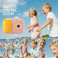 Appareil photo numérique facile à utiliser pour enfants, zoom 16x, capteur CMOS, anti-vibration, appareil photo compact portable pour enfants