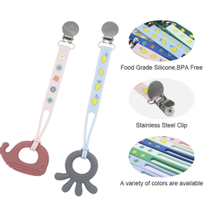 Am azon perline in Silicone fai da te supporto per ciuccio per bambini all'ingrosso Clip per ciuccio Logo Laser Standard BPA Free Silicone <span class=keywords><strong>Baby</strong></span> massaggiagengive giocattoli - Product Image 1