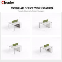 Poste de travail ouvert pour 2 personnes, bureau en banc, structure en tube d'acier, écran acoustique avec meuble sur pied, OEM