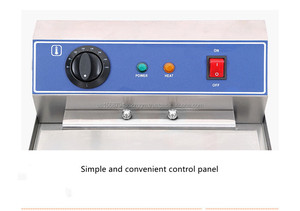 Mesa de acero inoxidable 2 tanques 2 cestas freidora eléctrica máquina freidora de pollo para la venta - Product Image 5