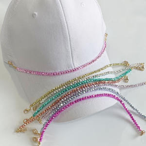 ट्रेंडी ग्लास बेड्स टोपी के सामान हैंडमेड बीड चेन के लिए महिला लड़की टोपी सजावट के लिए - Product Image 1